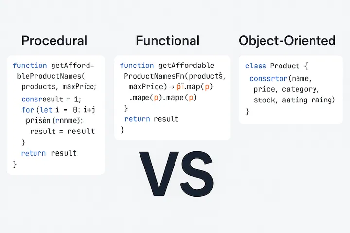 Programming Paradigms in JavaScript: Procedural vs Functional vs OOP
