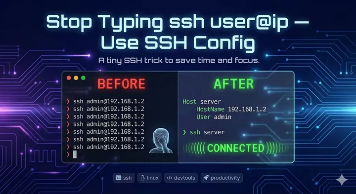 Stop Typing ssh user@ip — Use SSH Config